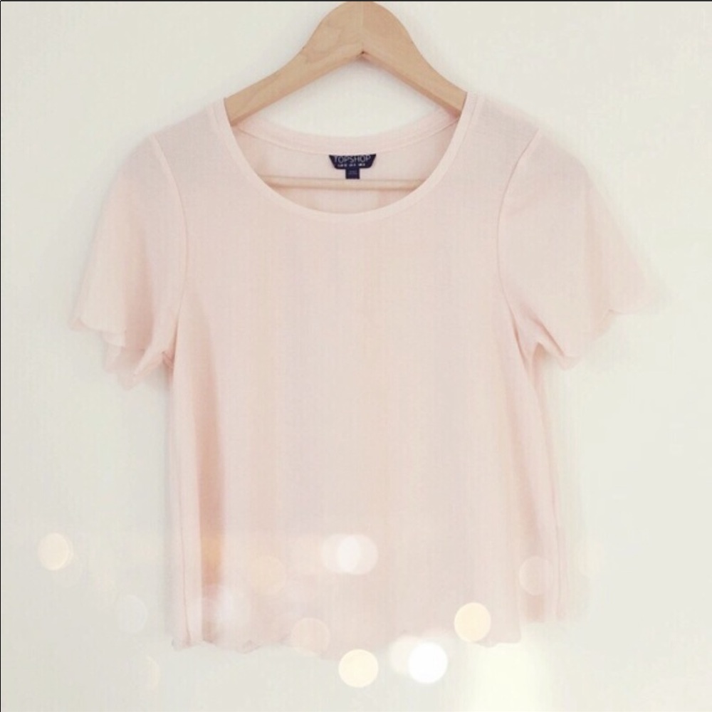 ✨ Pink TOPSHOP Scalloped Blouse ✨